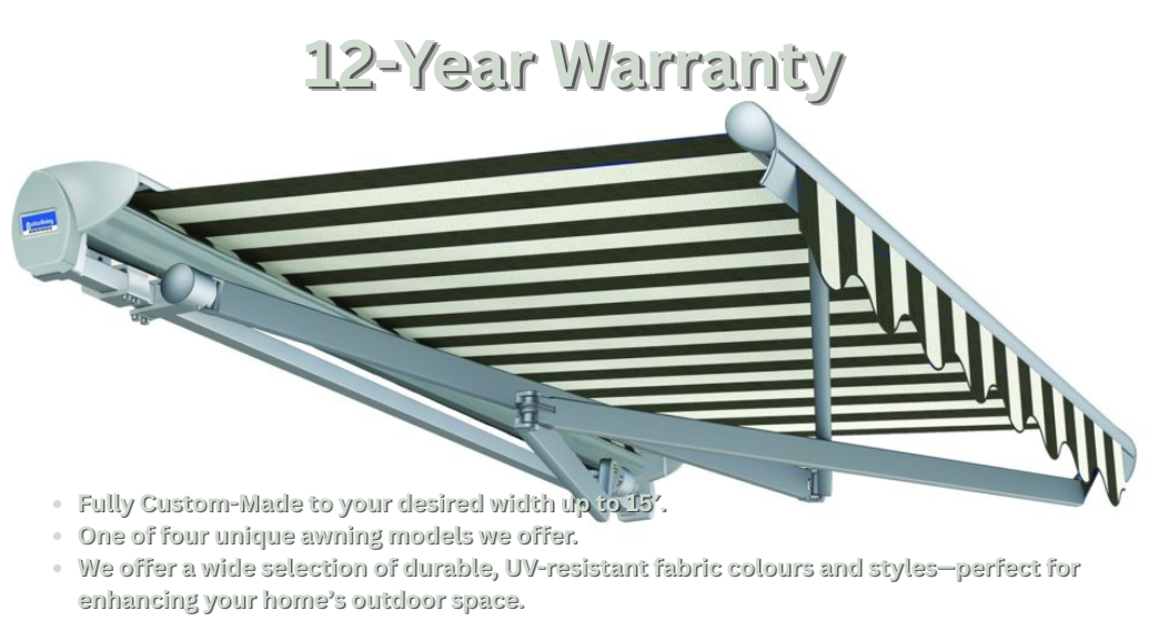 Model 2 Retractable Awning with 12-Years of Warranty