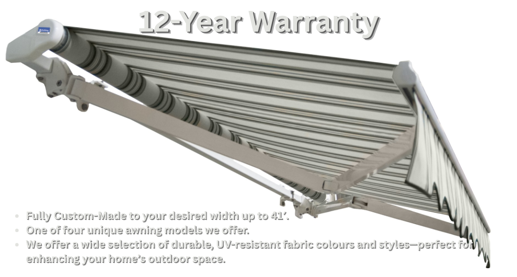 Retractable awning with 12-year warranty- Model 5